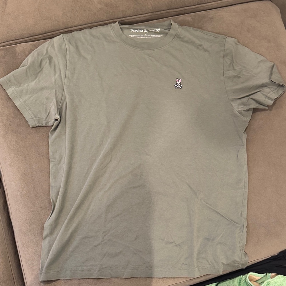 Psycho Bunny Mens Olive Green T-Shirt Size Large